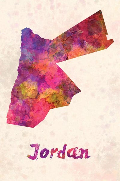 Jordan In Watercolor by Paul Rommer framed canvas print