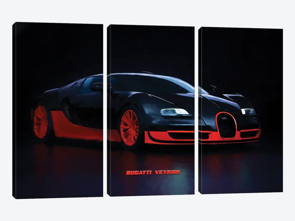 Bugatti Veyron by Paul Rommer 3-piece Canvas Print