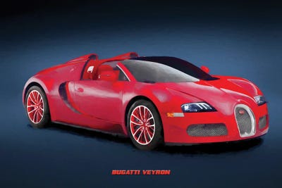Bugatti Veyron III by Paul Rommer framed canvas print
