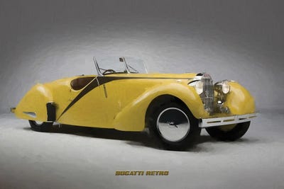 Bugatti Retro by Paul Rommer framed canvas print