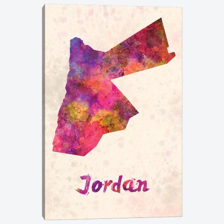 Jordan In Watercolor Canvas Print #PUR388} by Paul Rommer Art Print