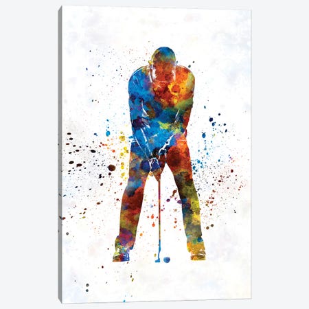 Golf Player In Watercolor II Canvas Print #PUR3894} by Paul Rommer Canvas Print
