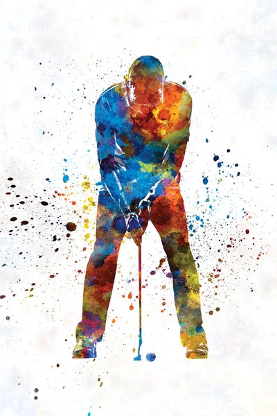 Paul Rommer: Golf Player In Watercolor II by Paul Rommer