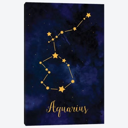Aquarius Zodiac Horoscope Canvas Print #PUR38} by Paul Rommer Art Print