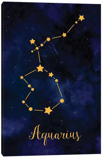 Aquarius Zodiac Horoscope Canvas Art Print - Aquarius Art