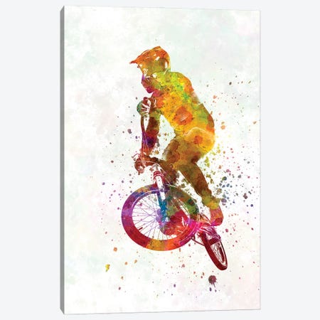 Watercolor BMX Cycling Competition VI Canvas Print #PUR3906} by Paul Rommer Art Print