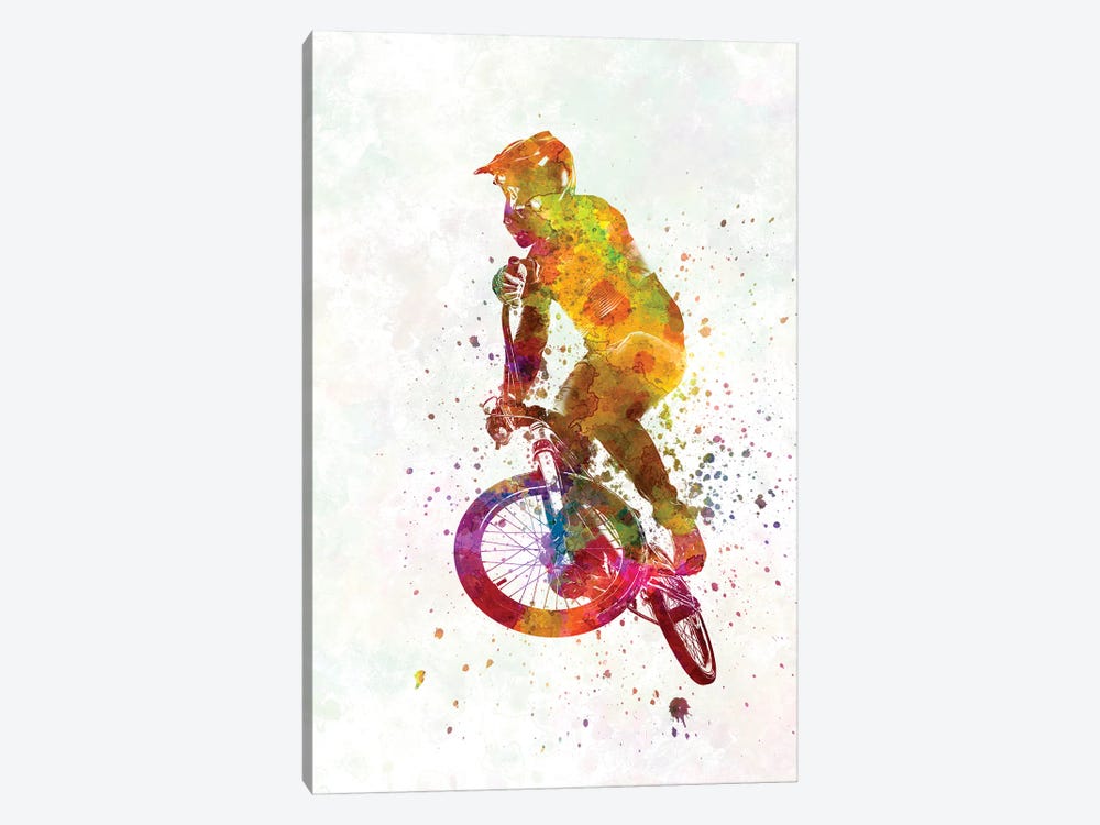 Watercolor BMX Cycling Competition VI by Paul Rommer 1-piece Canvas Wall Art