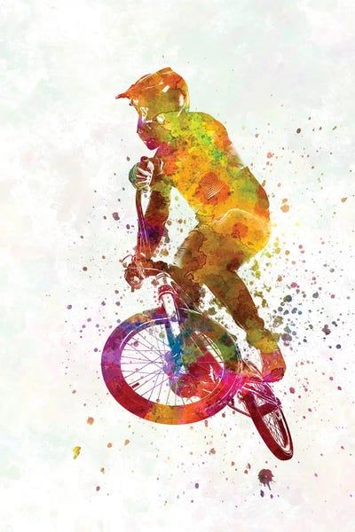 Paul Rommer: Watercolor BMX Cycling Competition VI by Paul Rommer