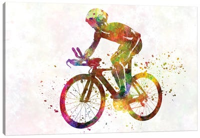 Cyclist Road Bike Man I Canvas Art Print - Bicycle Art
