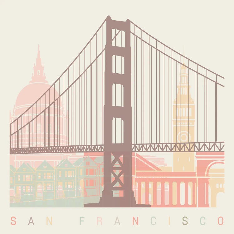 San Francisco Skyline Poster Pastel