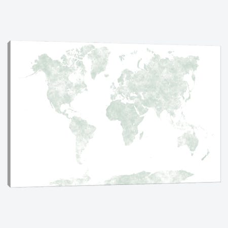 World Map In Pastel Color Watercolor I Canvas Print #PUR3916} by Paul Rommer Canvas Artwork