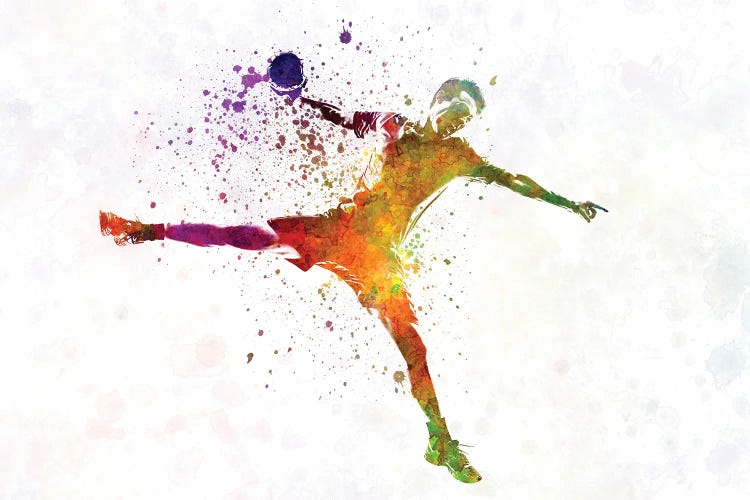 Handball Player In Watercolor by Paul Rommer wall art