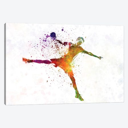 Handball Player In Watercolor Canvas Print #PUR3927} by Paul Rommer Canvas Art Print