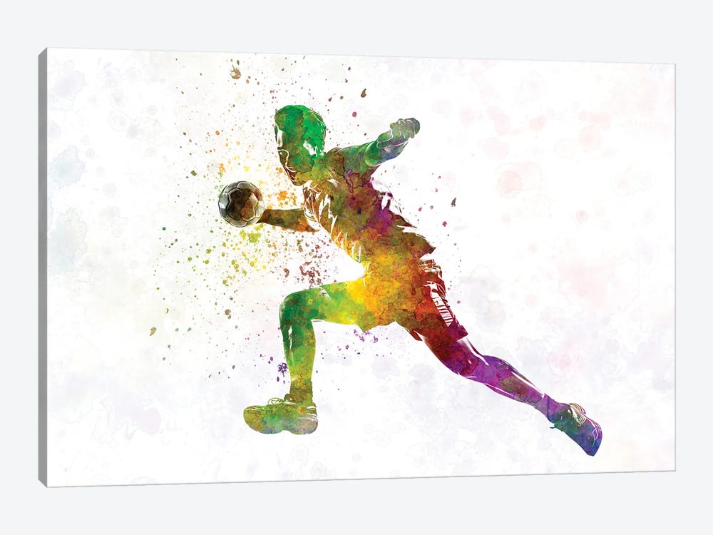 Handball Player In Watercolor III by Paul Rommer 1-piece Canvas Art Print