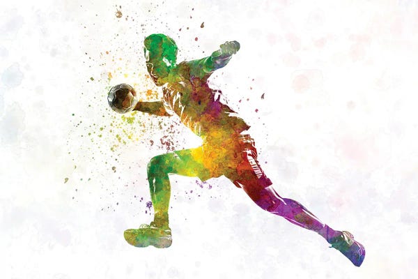 Paul Rommer: Handball Player In Watercolor III by Paul Rommer