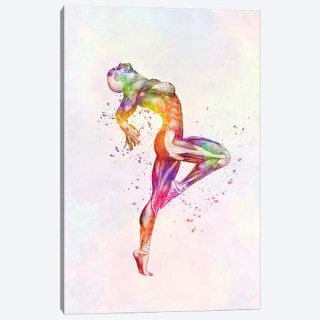 Muscles Of The Human Body Anatomy In Watercolor II Canvas Print #PUR3942} by Paul Rommer Canvas Wall Art
