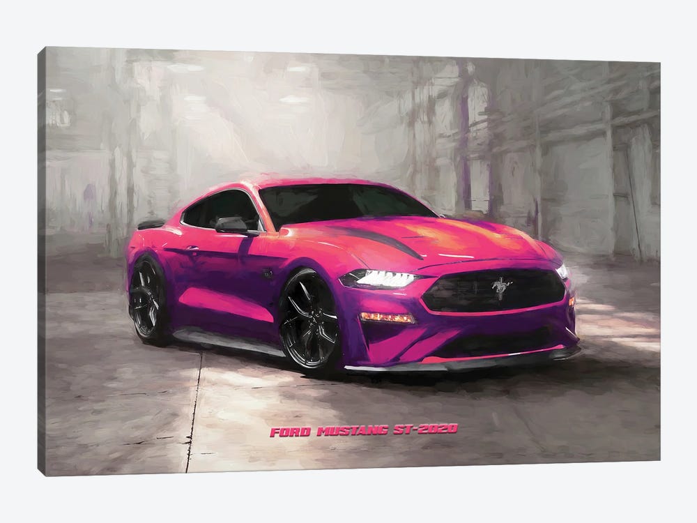 Ford Mustang St In Watercolor by Paul Rommer 1-piece Art Print
