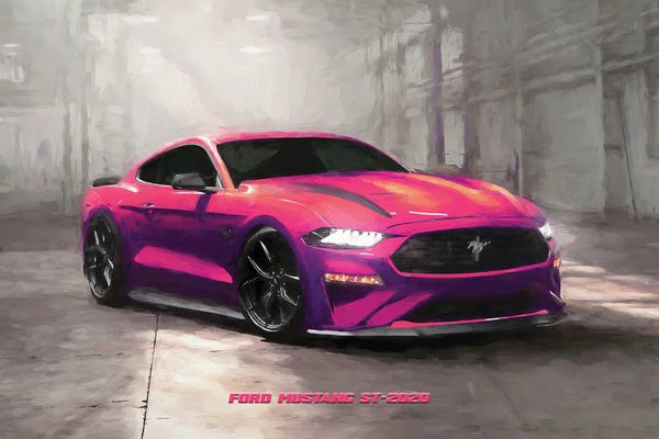 Ford: Ford Mustang St In Watercolor by Paul Rommer