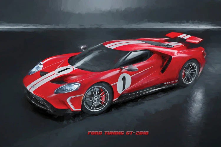 Ford Tuning GT In Watercolor