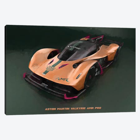 Aston Martin Valkyrie AMR Pro In Watercolor Canvas Print #PUR3979} by Paul Rommer Canvas Art Print