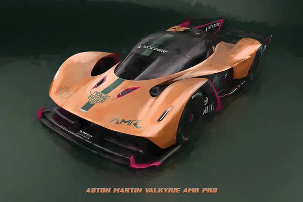 Paul Rommer: Aston Martin Valkyrie AMR Pro In Watercolor by Paul Rommer