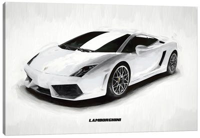 Lamborghini In Watercolor Canvas Art Print - Lamborghini