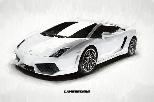 Lamborghini: Lamborghini In Watercolor by Paul Rommer