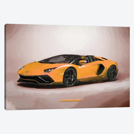 Lamborghini V3 In Watercolor Canvas Print #PUR3984} by Paul Rommer Canvas Art Print