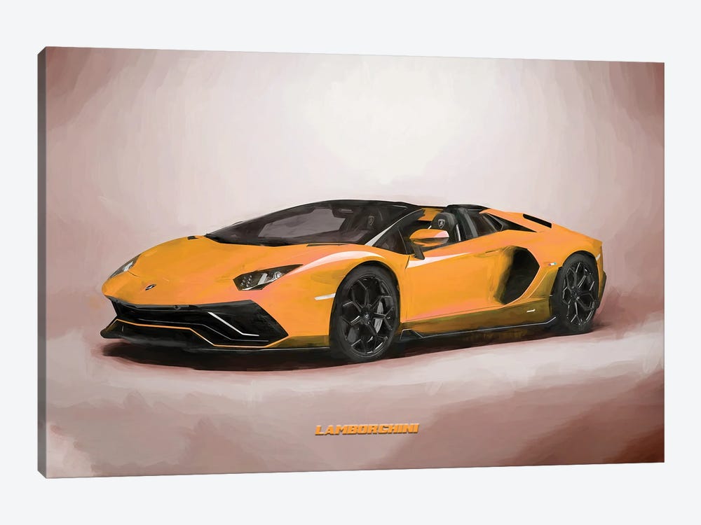 Lamborghini V3 In Watercolor by Paul Rommer 1-piece Canvas Art