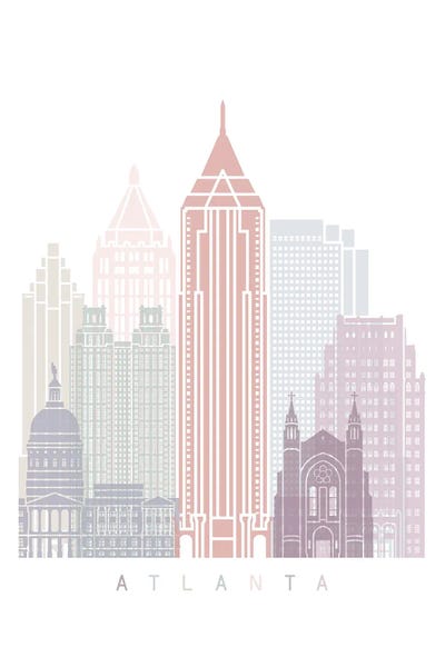 Atlanta Skyline Poster Pastel