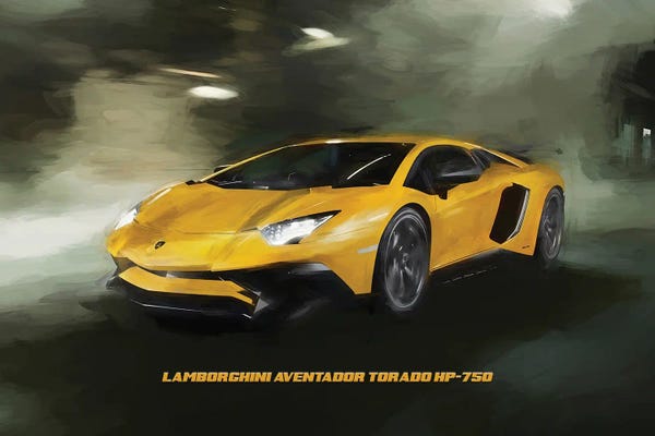 Lamborghini: Lamborghini Aventador Tornado HP-750 In Watercolor by Paul Rommer