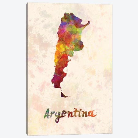 Argentina In Watercolor Canvas Print #PUR39} by Paul Rommer Canvas Art Print