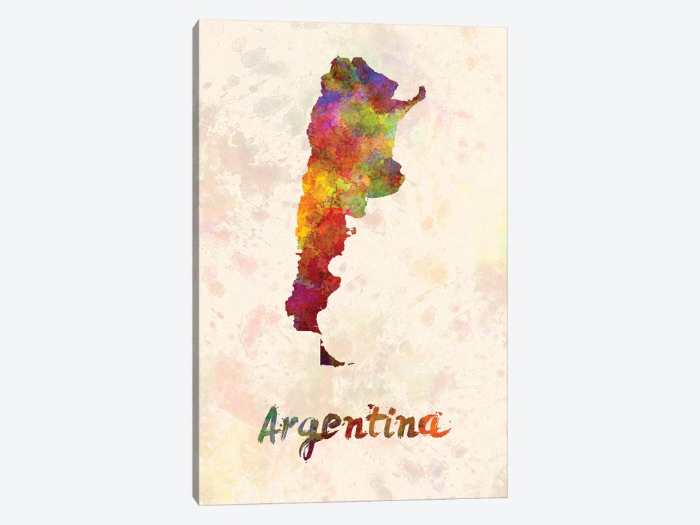 Argentina In Watercolor by Paul Rommer 1-piece Canvas Art