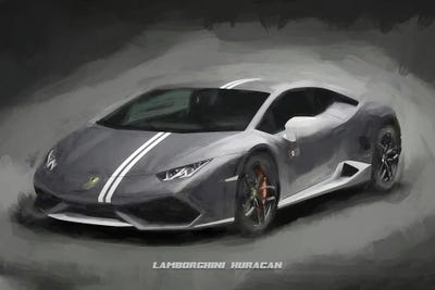 Lamborghini Huracan In Watercolor by Paul Rommer canvas print