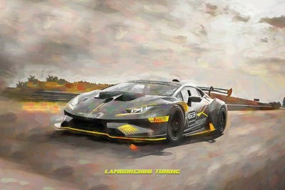 Lamborghini Tuning V2 In Watercolor by Paul Rommer canvas print