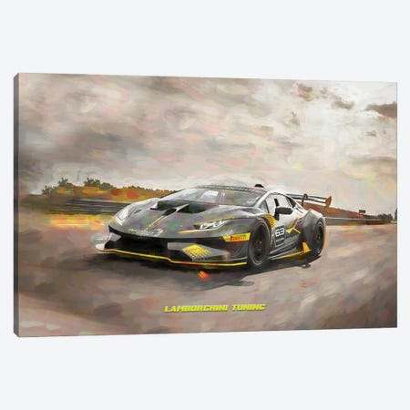 Lamborghini Tuning V2 In Watercolor Canvas Print #PUR4004} by Paul Rommer Canvas Art Print