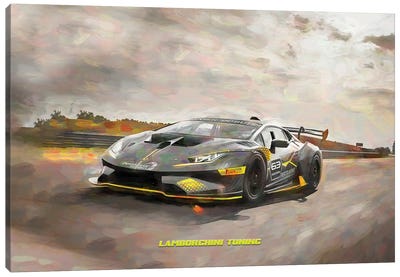 Lamborghini Tuning V2 In Watercolor Canvas Art Print - Lamborghini