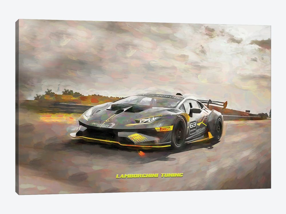 Lamborghini Tuning V2 In Watercolor by Paul Rommer 1-piece Canvas Wall Art