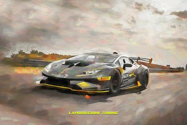 Lamborghini: Lamborghini Tuning V2 In Watercolor by Paul Rommer