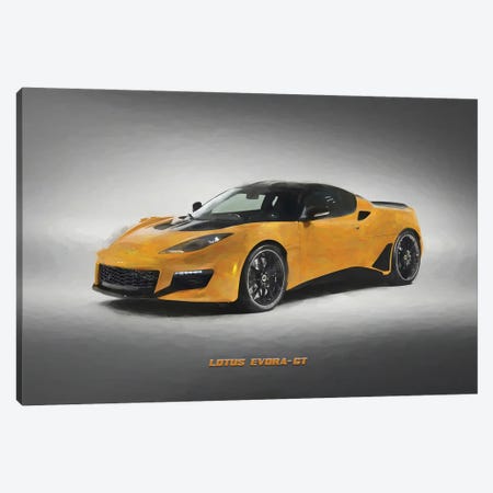 Lotus 2020 Evora GT In Watercolor Canvas Print #PUR4005} by Paul Rommer Canvas Art Print