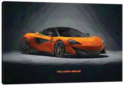 McLaren 600 HP In Watercolor Canvas Art Print - Paul Rommer