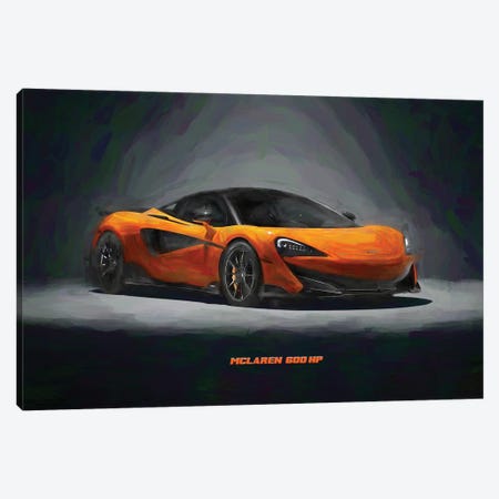 McLaren 600 HP In Watercolor Canvas Print #PUR4007} by Paul Rommer Canvas Art Print