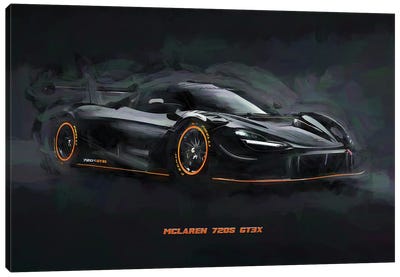McLaren 720S GT3X In Watercolor Canvas Art Print
