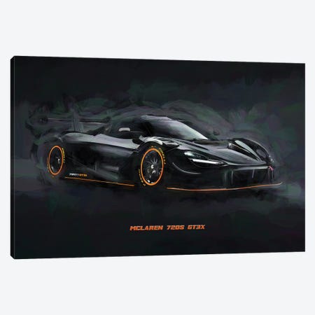 McLaren 720S GT3X In Watercolor Canvas Print #PUR4009} by Paul Rommer Canvas Art