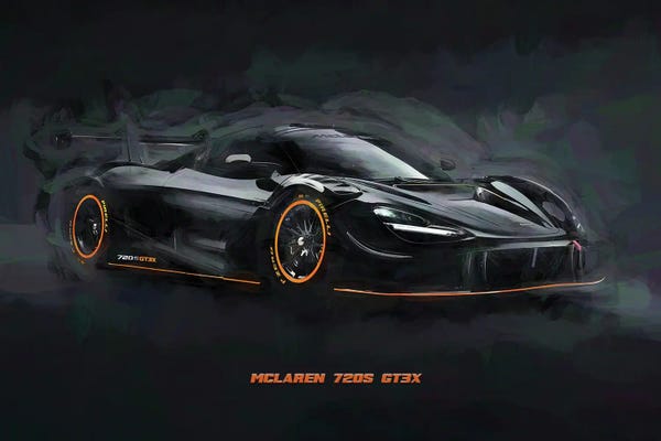 Paul Rommer: McLaren 720S GT3X In Watercolor by Paul Rommer