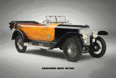 Mercedes Benz Retro In Watercolor by Paul Rommer multi panel art