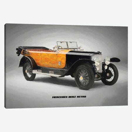 Mercedes Benz Retro In Watercolor Canvas Print #PUR4014} by Paul Rommer Canvas Wall Art