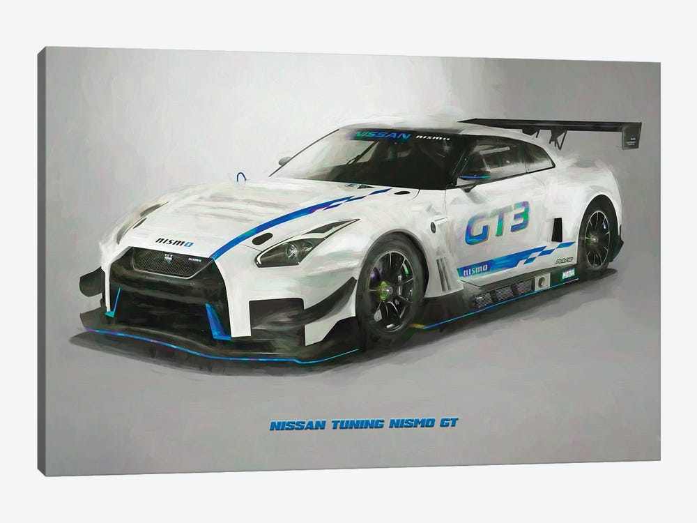 Nissan Tuning Nismo GT In Watercolor by Paul Rommer 1-piece Canvas Wall Art