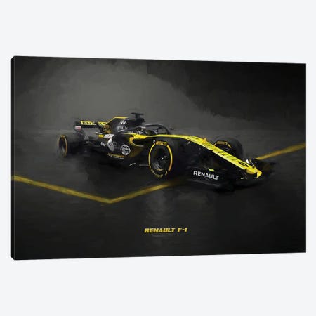 Renault F1 In Watercolor Canvas Print #PUR4022} by Paul Rommer Canvas Wall Art