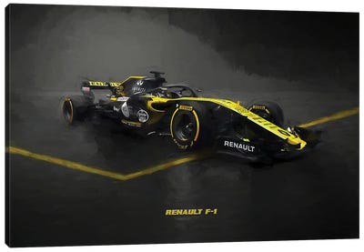 Renault F1 In Watercolor Canvas Art Print